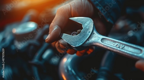 Wallpaper Mural Auto mechanic Use a wrench to fix a car or make repairs.  Torontodigital.ca