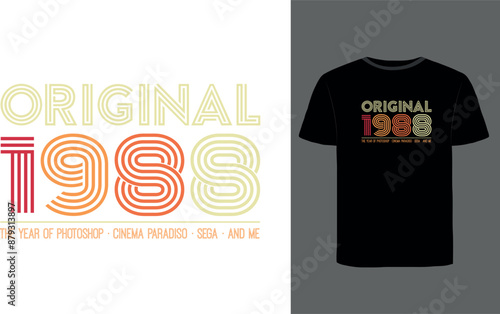 Adobe Illustrator AVintage born in 1988, born in 1988 retro vintage birthday design. Vector vintage style t-shirt design 1988, black background.rtwork