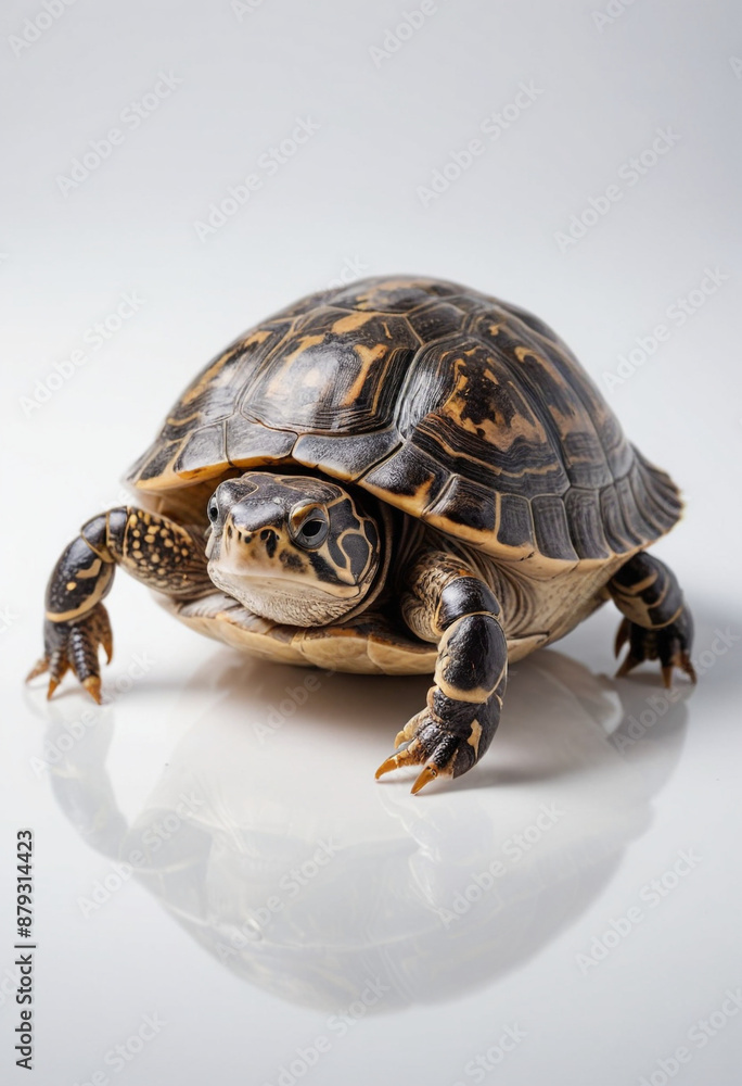 Obraz premium Turtle, isolated on a white background in commercial photography
