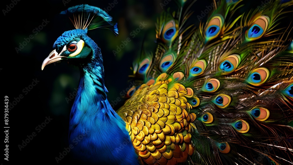 Fototapeta premium peacock with feathers 