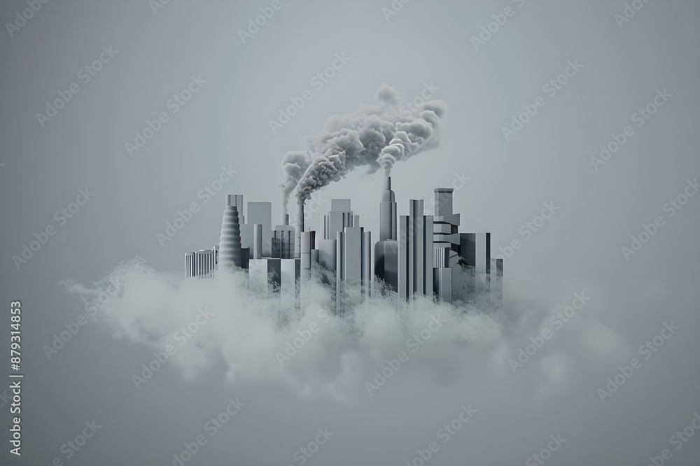 city in the sky on gray background city in the sky on gray background