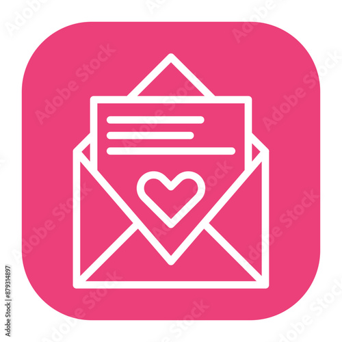 Love Letter icon vector image. Can be used for Dating App.
