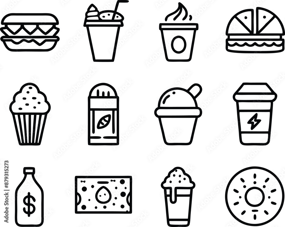 set off food and drink icon line art illustration.food, drink, beverage, restaurant, wine, meal, lunch, breakfas set off food and drink icon line art illustration.food, drink, beverage, restaurant, wine, meal, lunch, breakfas