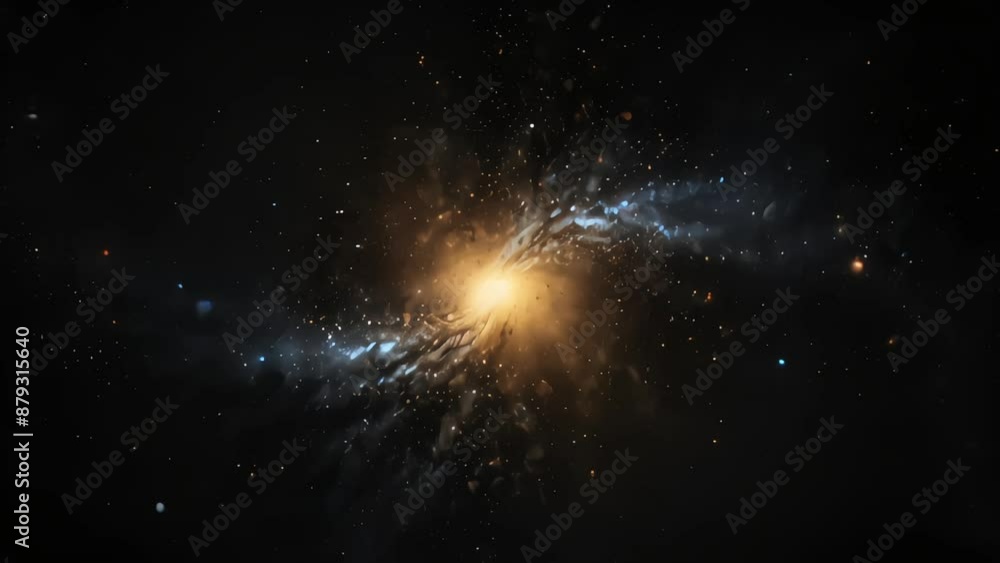 Seamless loop galactic dust particle on black backdrop Seamless loop galactic dust particle on black backdrop