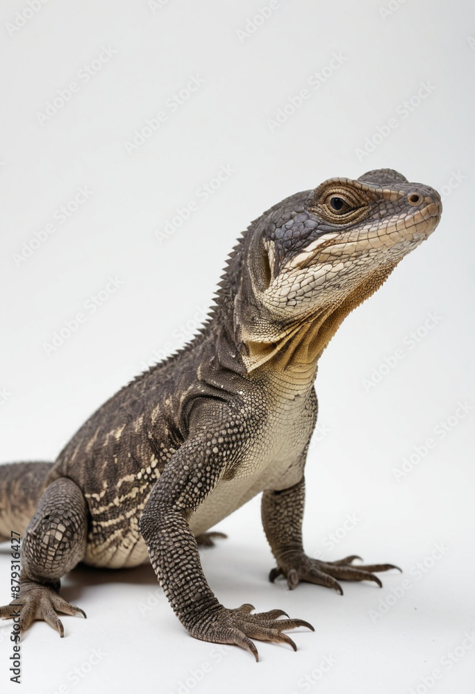 Fototapeta premium Monitor lizard, isolated on a white background in commercial photography