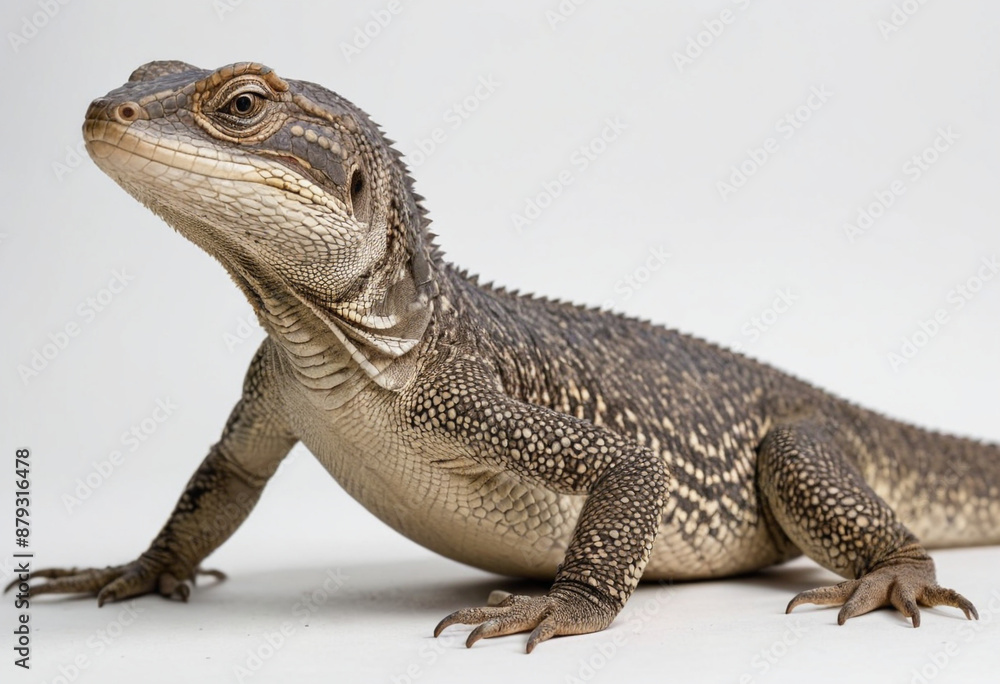 Obraz premium Monitor lizard, isolated on a white background in commercial photography