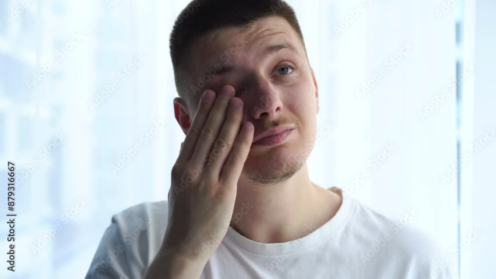 sleepy man in the morning.
The man just woke up.
Sleepy face after ntchi sleepy man in the morning.
The man just woke up.
Sleepy face after ntchi