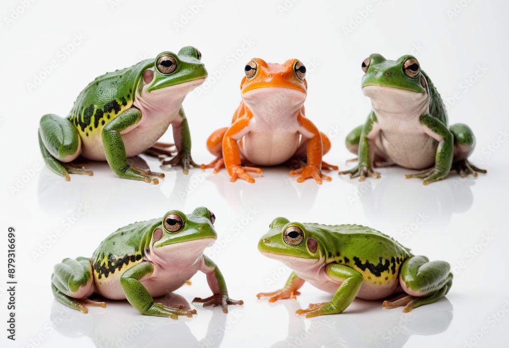 Obraz premium Amphibians, isolated on a white background in commercial photography