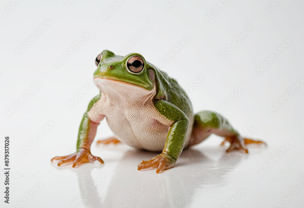 Fototapeta premium Frog, isolated on a white background in commercial photography