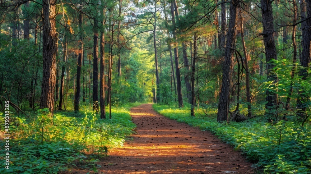 Obraz premium Path Through the Pine Forest.