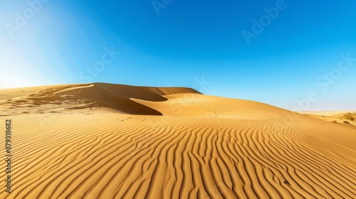 Rippled Sand Dunes in Desert Landscape.