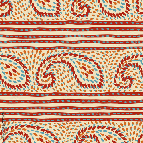 Seamless paisley pattern. Doodle style ornament. Turkish print. Vector illustration.