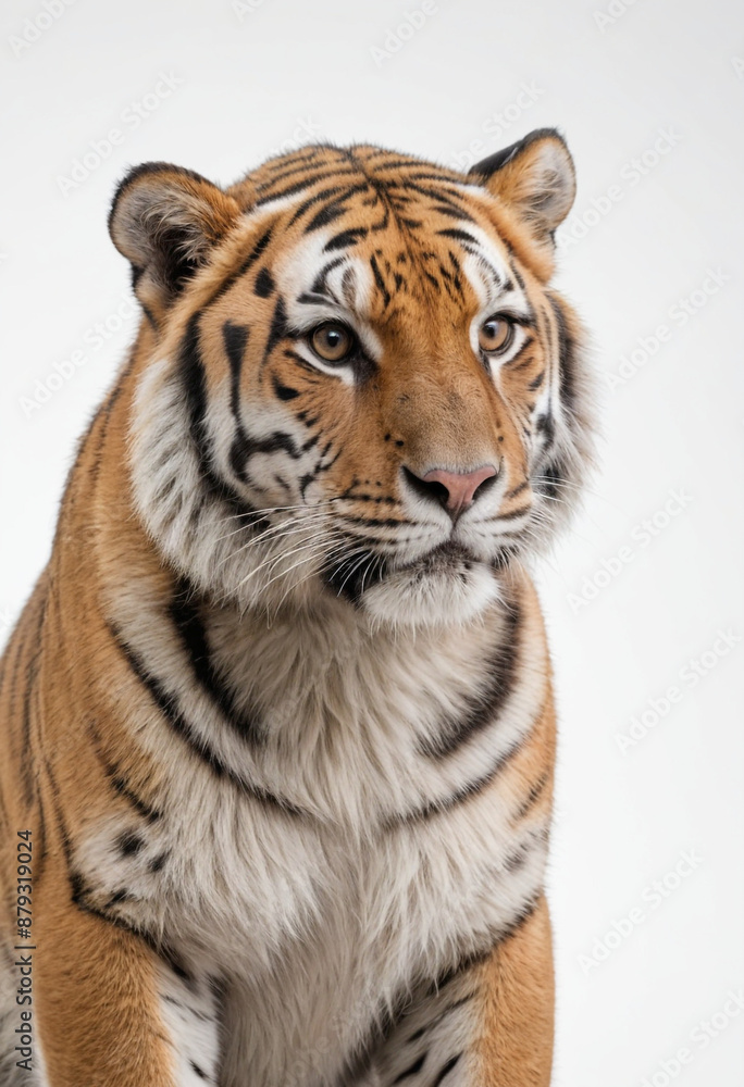 Tiger, isolated on a white background in commercial photography Tiger, isolated on a white background in commercial photography