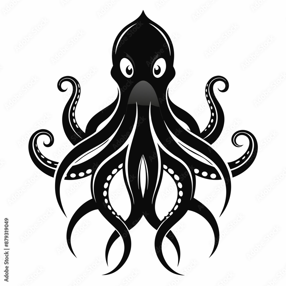 black octopus icon vector black octopus icon vector
