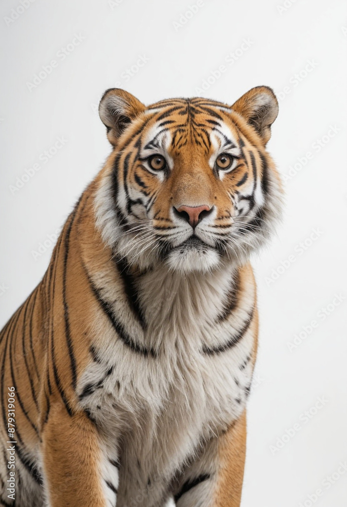 Fototapeta premium Tiger, isolated on a white background in commercial photography