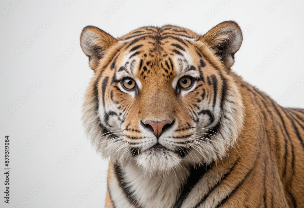 Fototapeta premium Tiger, isolated on a white background in commercial photography