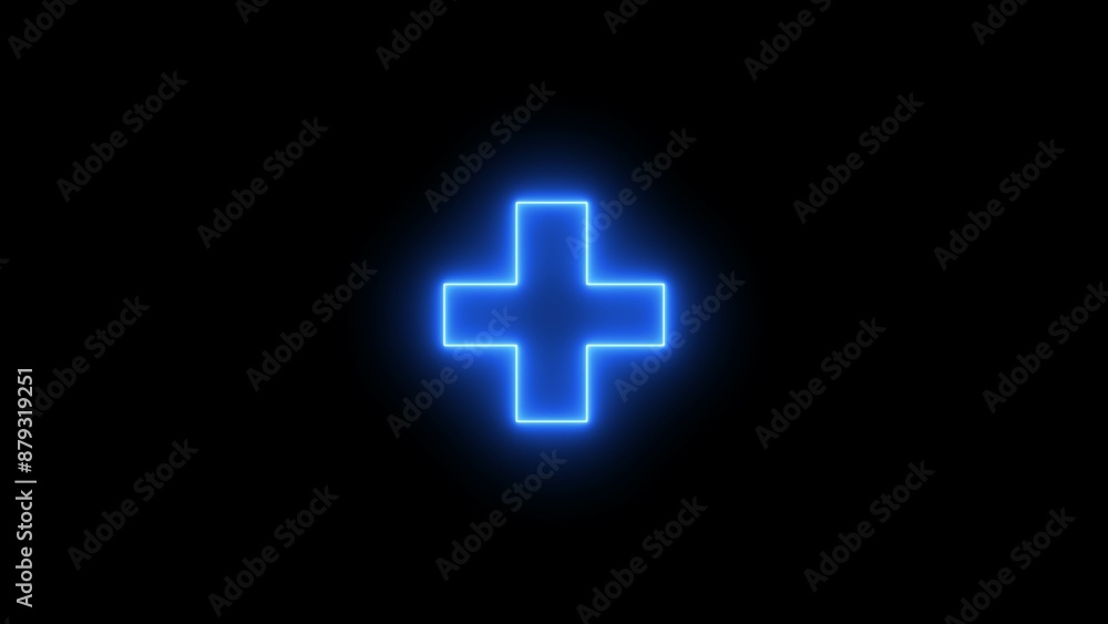 Neon Medical cross round button. Add icon. Addition sign. Medical Plus icon. Medical symbol of emergency help. Neon Medical cross round button. Add icon. Addition sign. Medical Plus icon. Medical symbol of emergency help.
