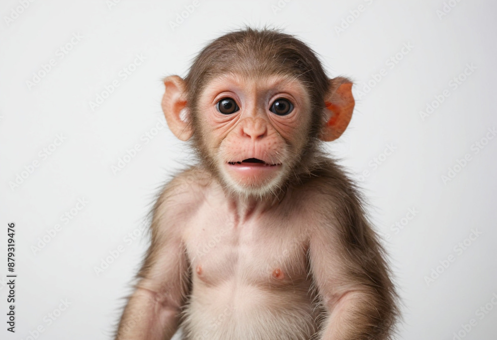 Monkey, isolated on a white background in commercial photography Monkey, isolated on a white background in commercial photography