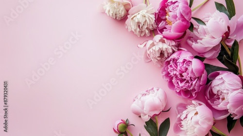 Pink Peonies on a Soft Pink Background