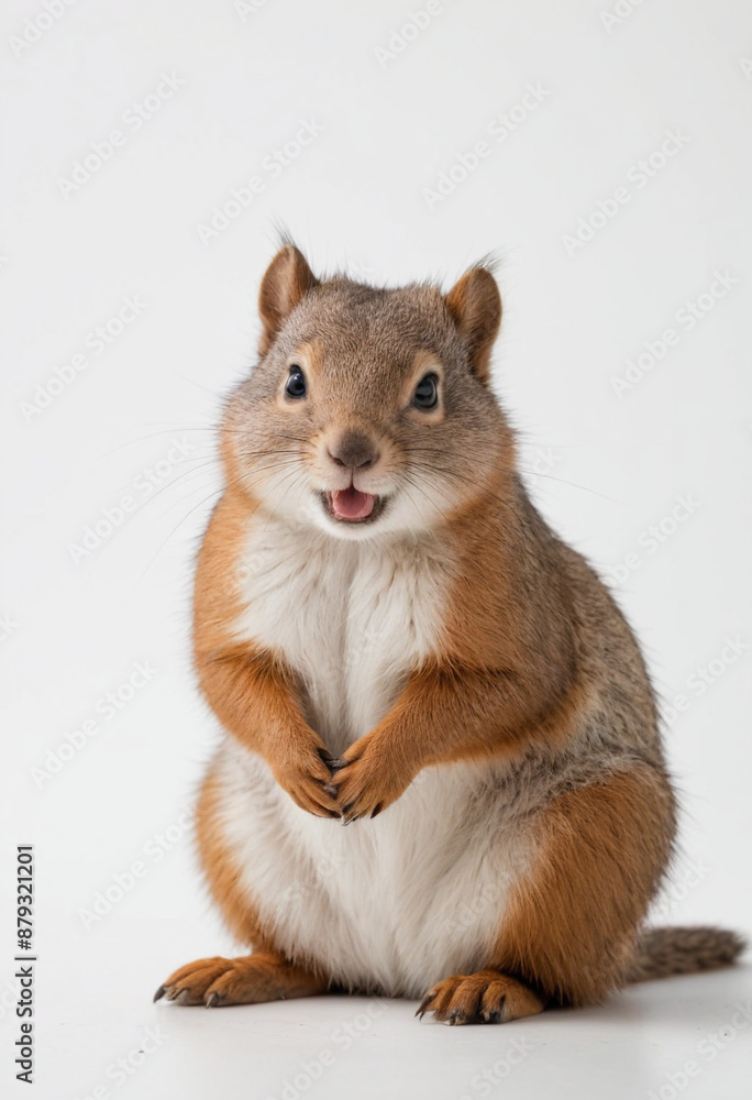 Squirrel, isolated on a white background in commercial photography Squirrel, isolated on a white background in commercial photography
