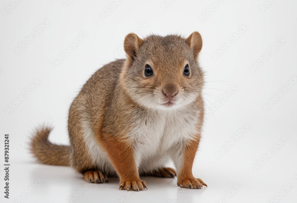 Squirrel, isolated on a white background in commercial photography Squirrel, isolated on a white background in commercial photography