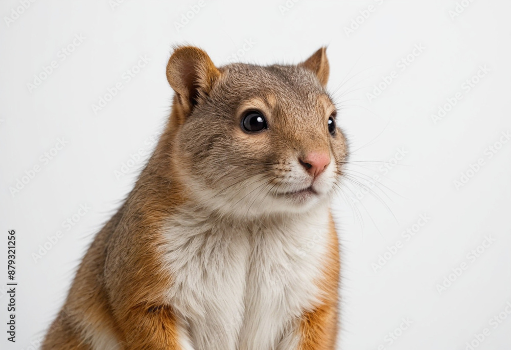Squirrel, isolated on a white background in commercial photography Squirrel, isolated on a white background in commercial photography
