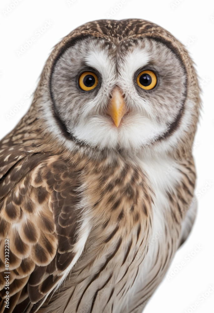 Naklejka premium Owl, isolated on a white background in commercial photography