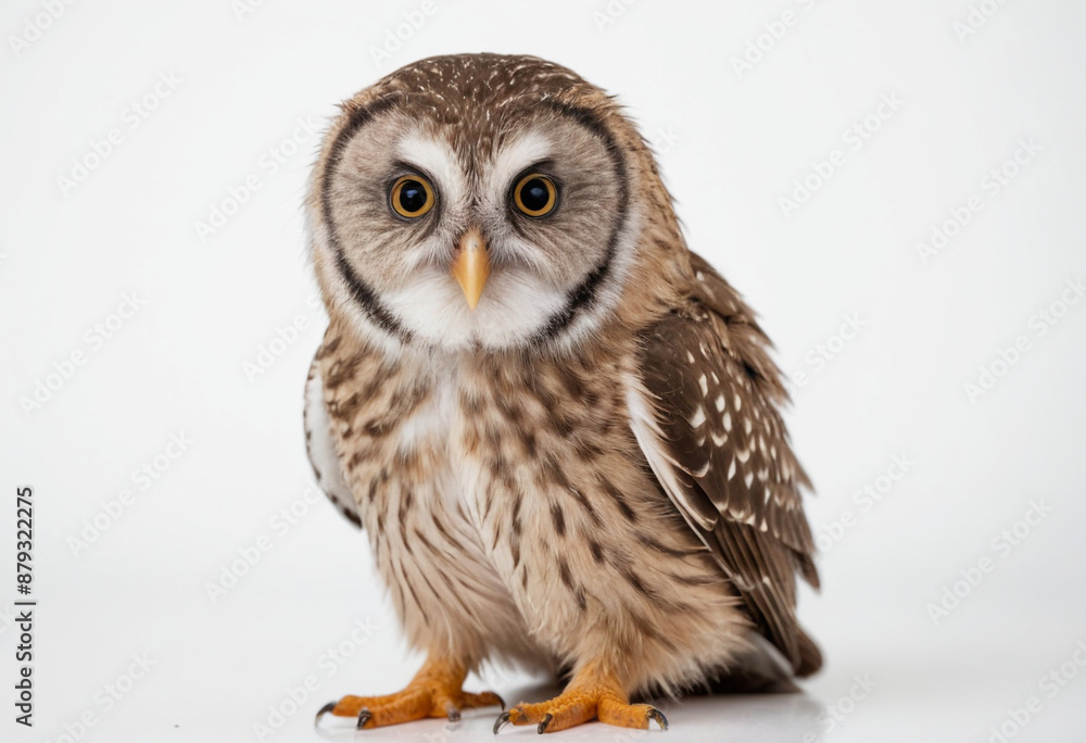Owl, isolated on a white background in commercial photography Owl, isolated on a white background in commercial photography