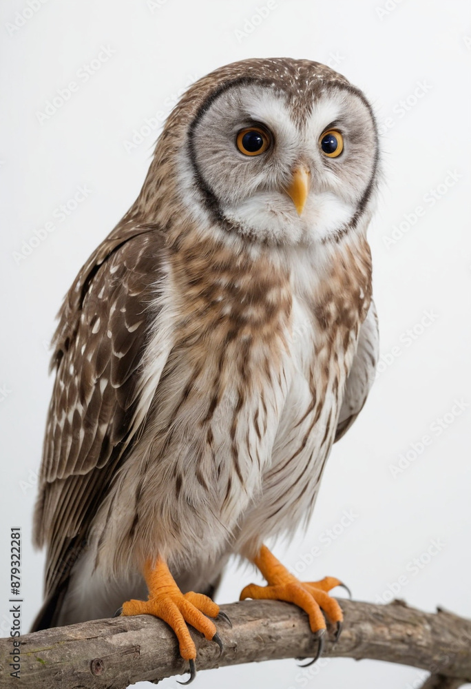 Owl, isolated on a white background in commercial photography Owl, isolated on a white background in commercial photography