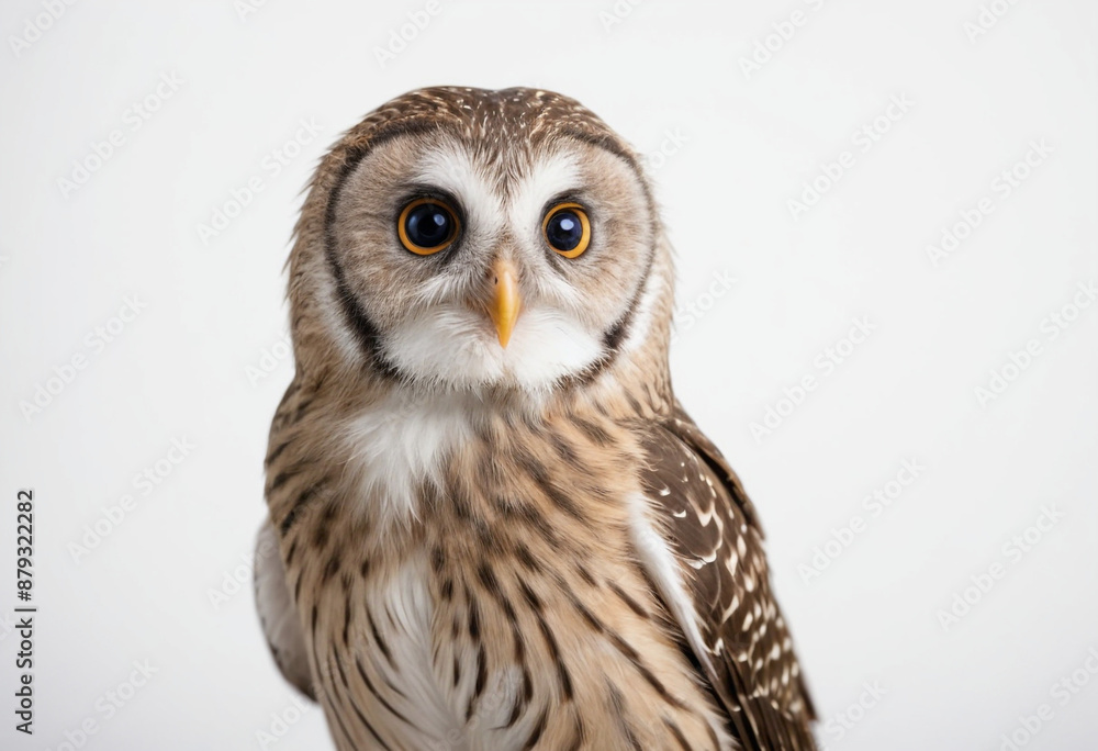 Owl, isolated on a white background in commercial photography Owl, isolated on a white background in commercial photography