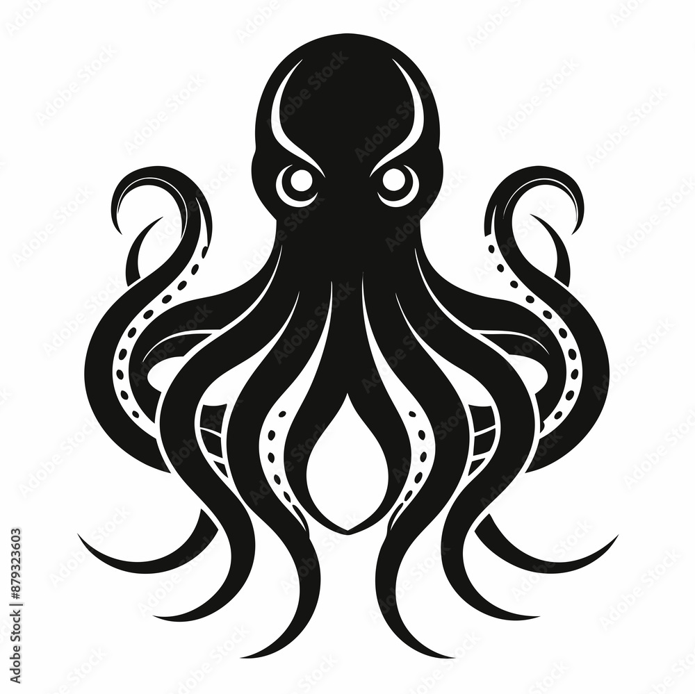 black octopus icon vector black octopus icon vector