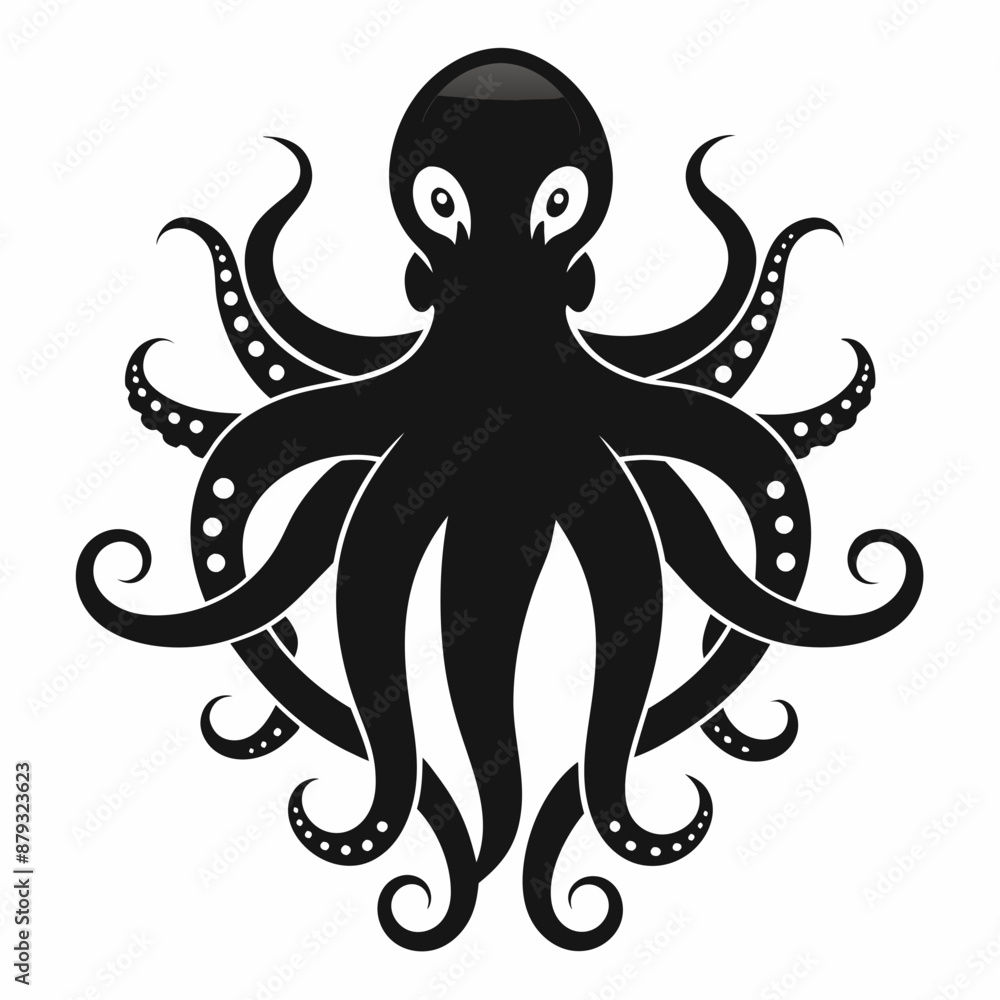 black octopus icon vector black octopus icon vector