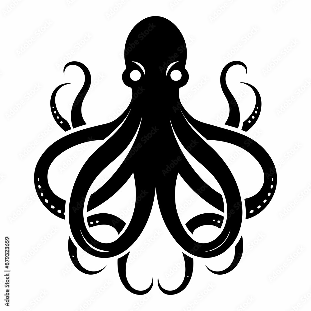black octopus icon vector black octopus icon vector