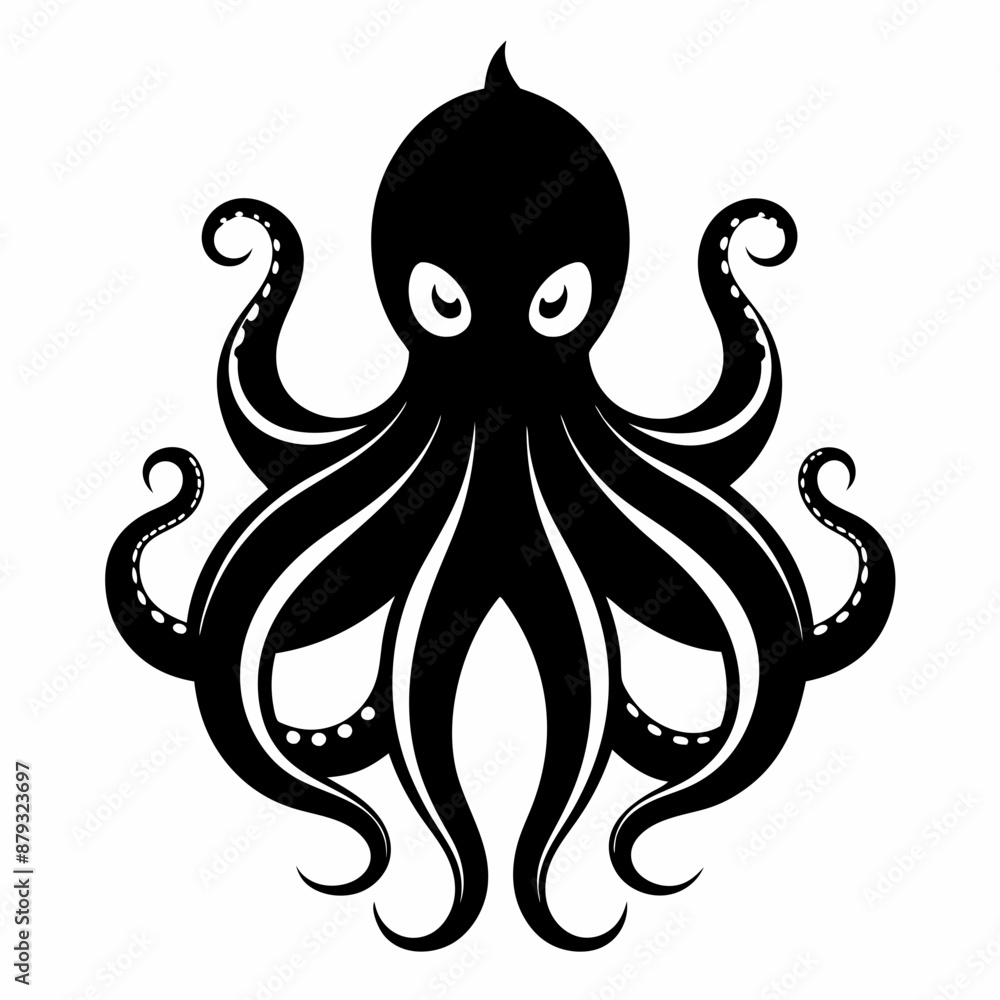 black octopus icon vector black octopus icon vector