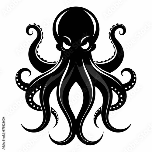black octopus icon vector