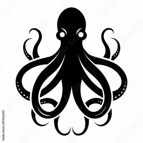 black octopus icon vector