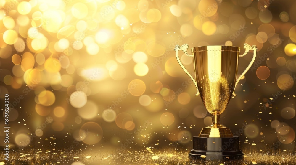 Champion golden trophy for winner background. Success and achievement concept. Sport and cup award Champion golden trophy for winner background. Success and achievement concept. Sport and cup award