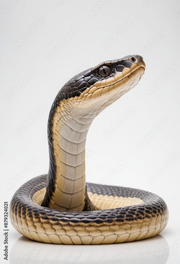 Fototapeta premium King cobra, isolated on a white background in commercial photography