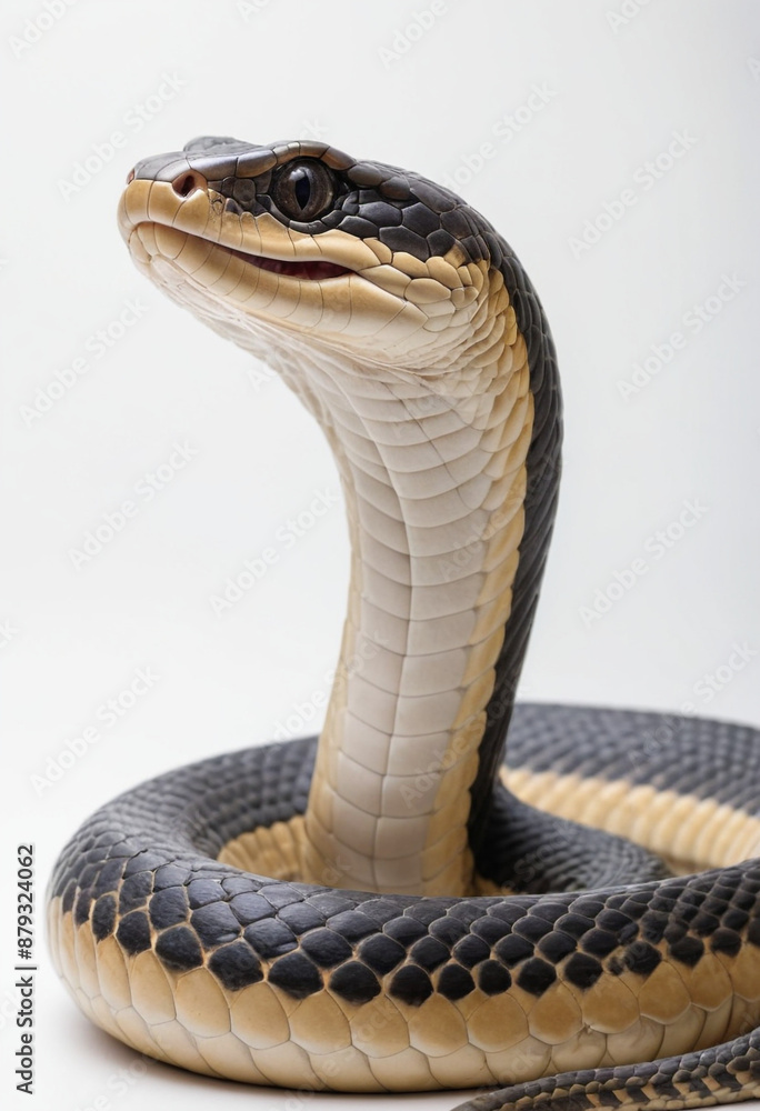 Fototapeta premium King cobra, isolated on a white background in commercial photography