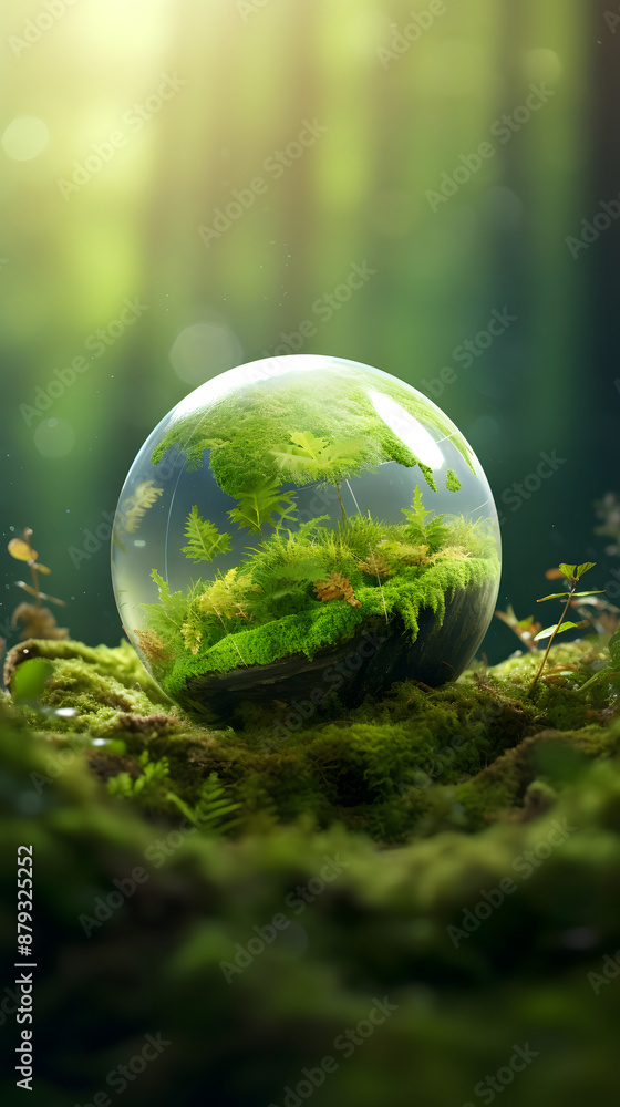 Digital environmental protection forest green planet graphics poster mobile phone background Digital environmental protection forest green planet graphics poster mobile phone background