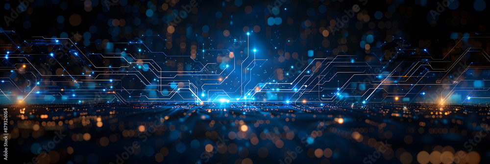 Obraz premium Abstract digital background. Technological processes, neural networks