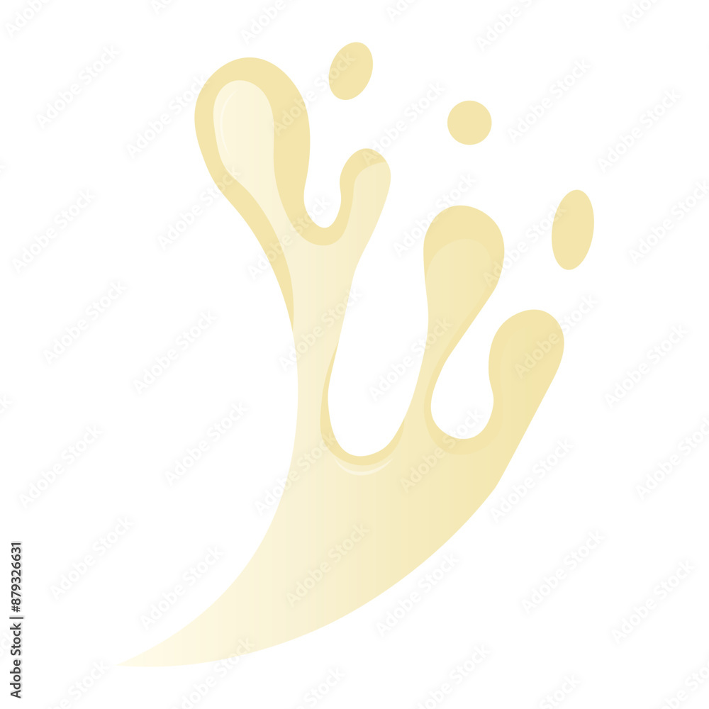 Vanilla Milk Splash with Gradient Color. Isolated on White Background. Vector Illustraion in Cartoon Style. Vanilla Milk Splash with Gradient Color. Isolated on White Background. Vector Illustraion in Cartoon Style.