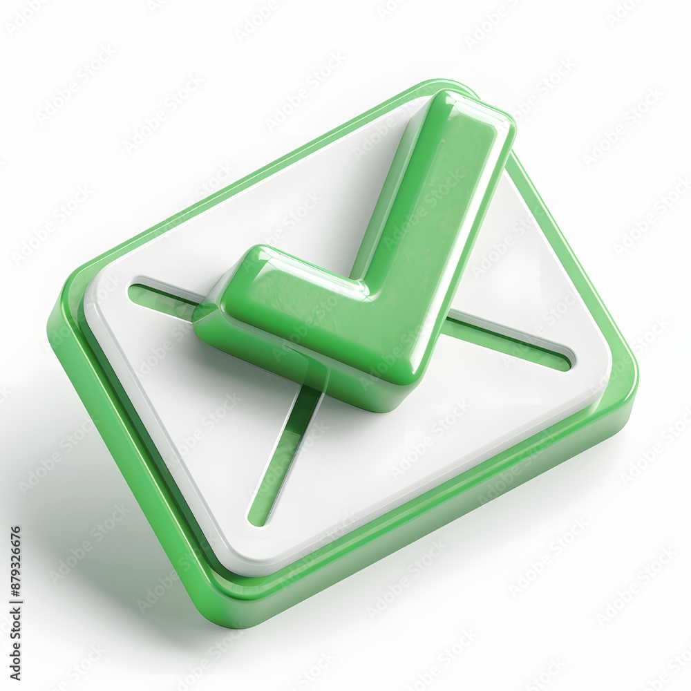 Green check mark icon over a white background, symbolizing approval ...