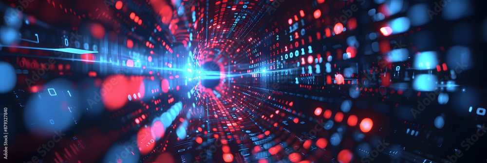 Fototapeta premium Abstract digital background. Technological processes, neural networks