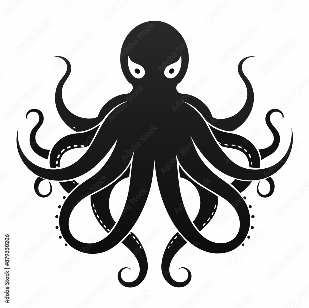 black octopus icon vector black octopus icon vector