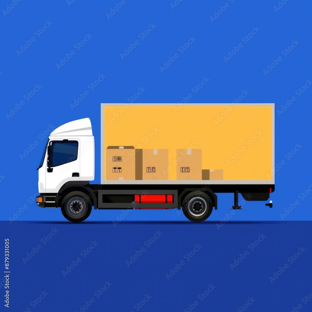 Efficient Delivery Truck Bringing On-Time Shipment - Flat Design Illustration Efficient Delivery Truck Bringing On-Time Shipment - Flat Design Illustration