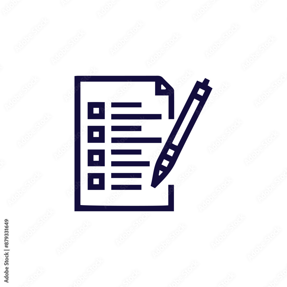 Checklist with pen icon representing task completion Checklist with pen icon representing task completion