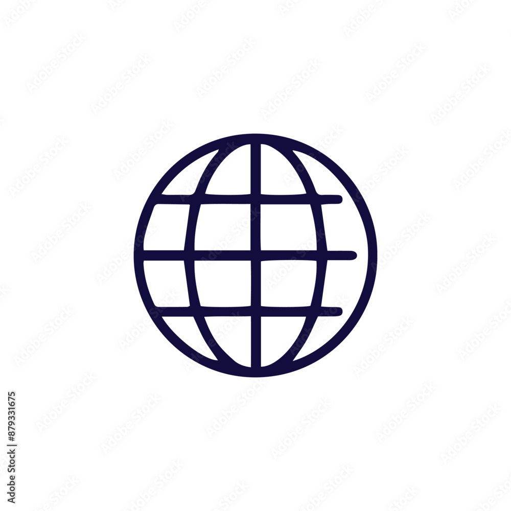 Simple blue globe sketch icon Simple blue globe sketch icon