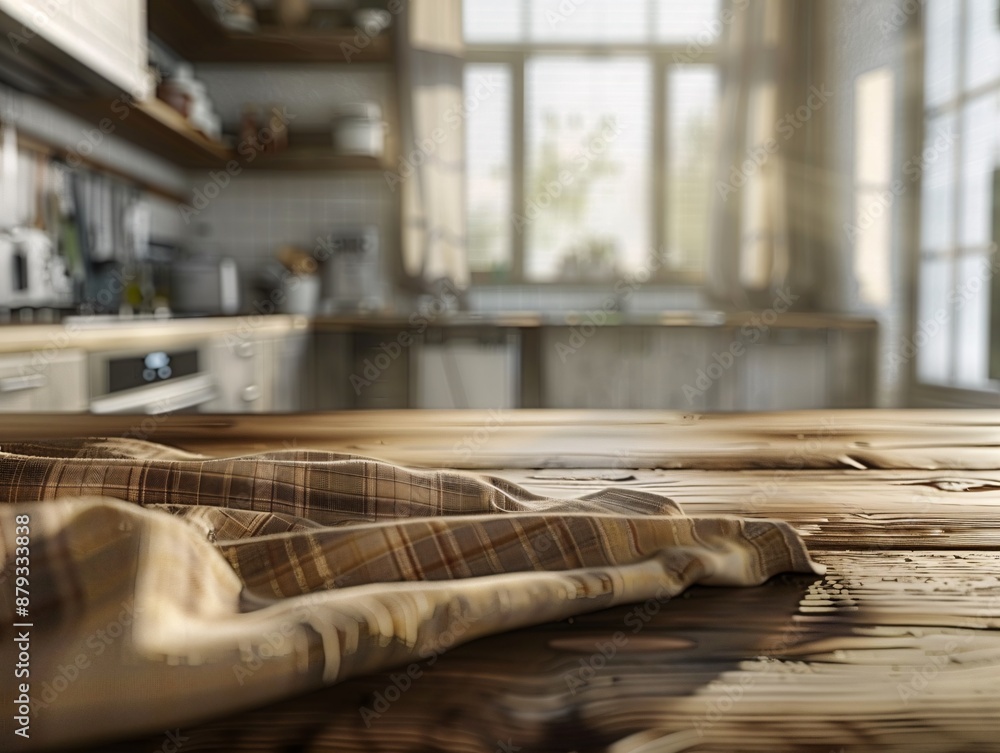 a kitchen table with a towel on it a kitchen table with a towel on it