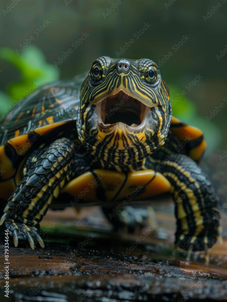 Very surprised turtle with open mouth Very surprised turtle with open mouth